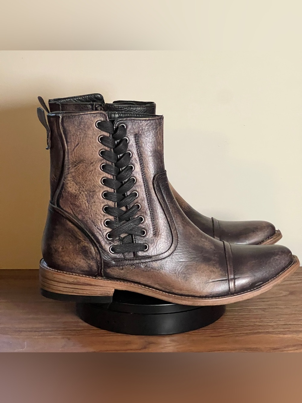 Freebird Brooks side-zip, side-lace, Leather Boots - US 11